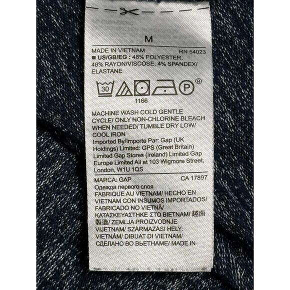 Gap Open Front Cardigan Sweater Womens Size M Navy Blue Heathered 3/4 Sleeve - Picture 5 of 8